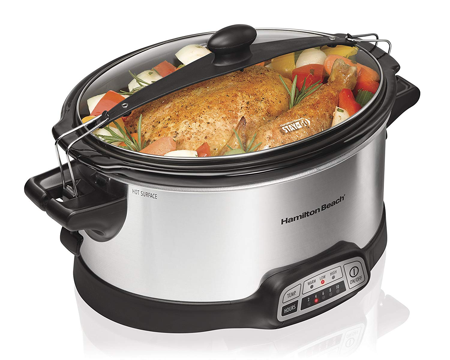 Hamilton Beach Programmable Slow Cooker, 6Quart with ClipTight Sealed