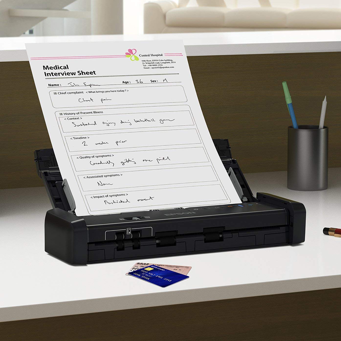  Epson  WorkForce ES 200 Portable  Duplex Document Scanner  